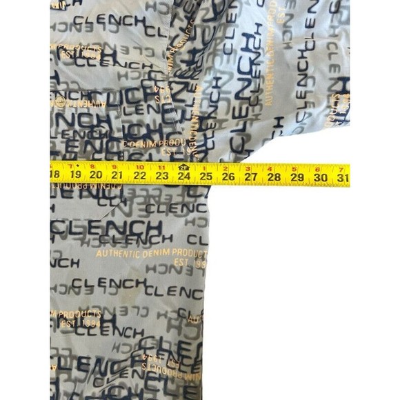 Clench Jeans Blue Clench All Over Print Button Up Shirt Mens Size XL - Picture 7 of 8